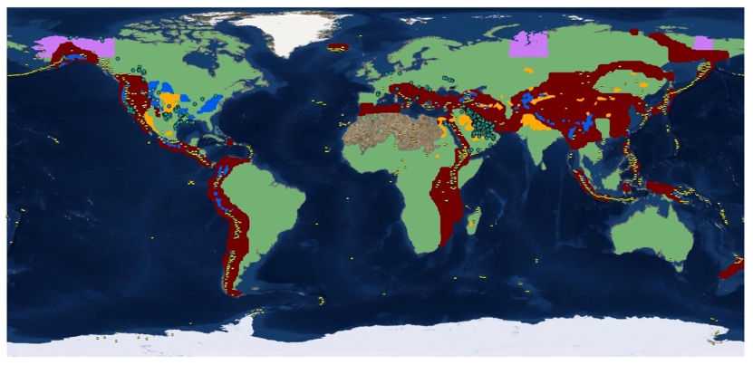 Solid Earth Targets map