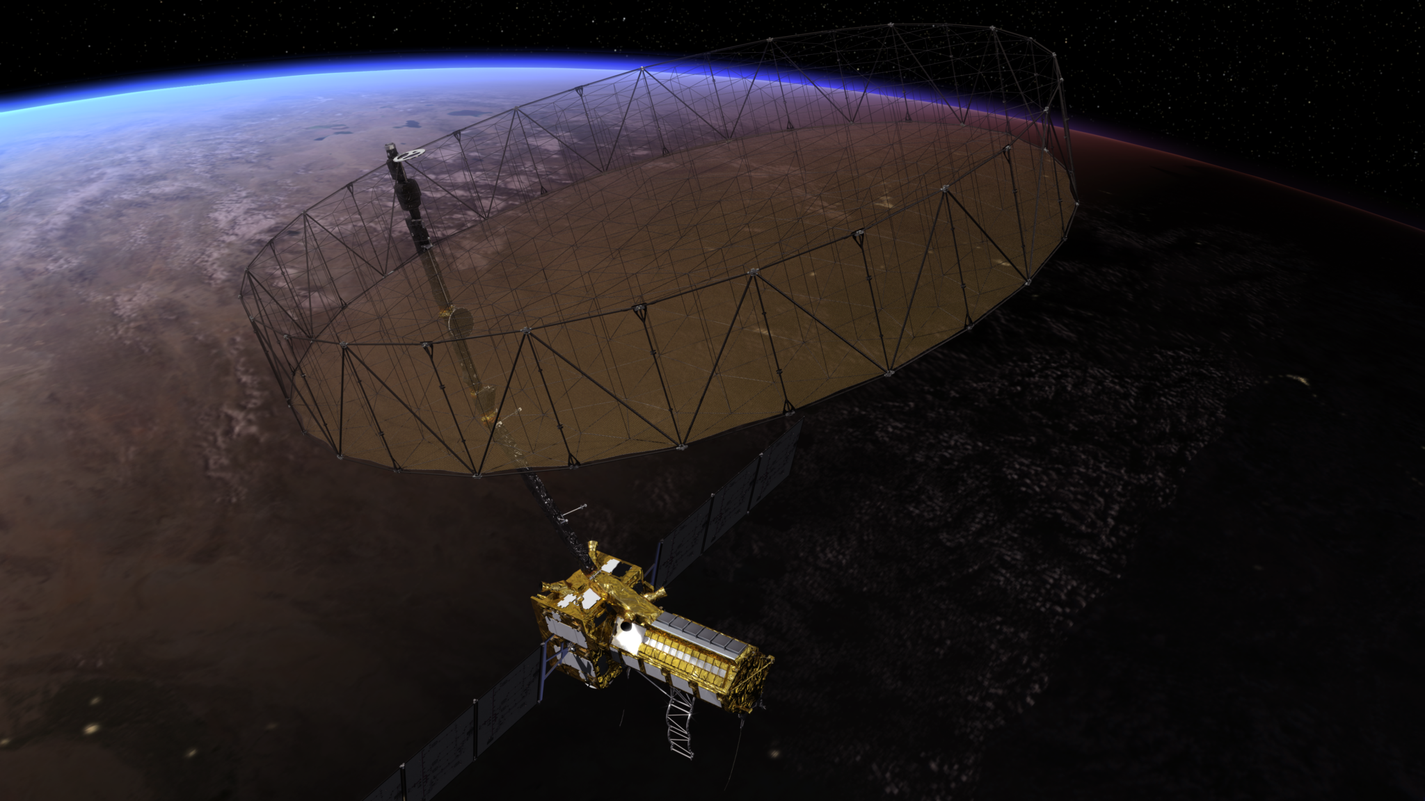 Pictured in this artist’s concept, NISAR will use two radar systems to monitor change in nearly all of Earth’s land and ice surfaces. The satellite marks the first time the U.S. and Indian space agencies have cooperated on hardware development for an Earth-observing mission.

Credit: NASA/JPL-Caltech
