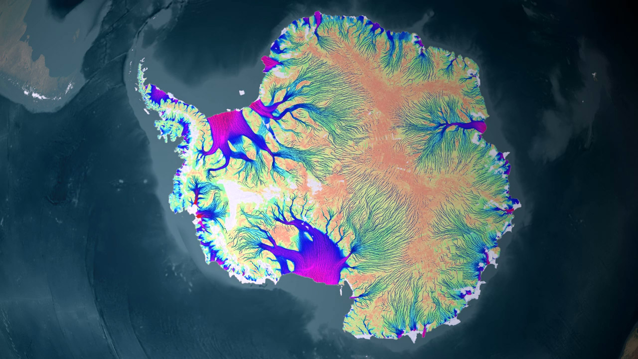 graphic of Antarctica ice
