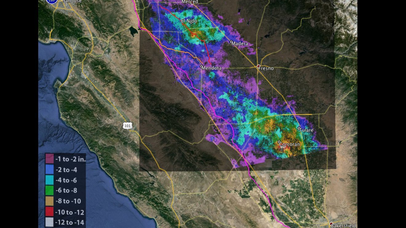 NASA: California Drought Causing Valley Land to Sink – NASA-ISRO SAR ...